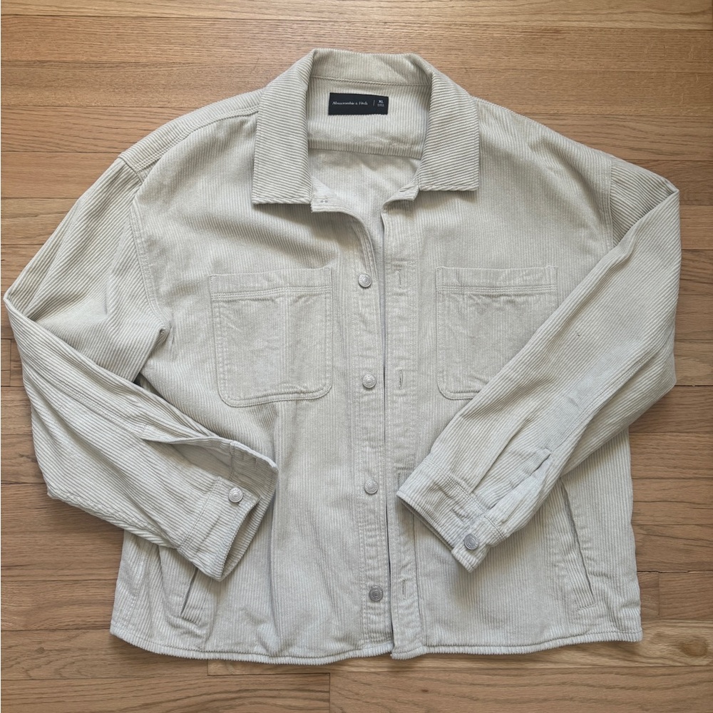 Abercrombie & Fitch Light Tan Corduroy Shirt Jacket